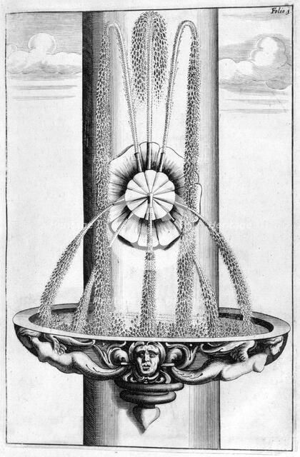Ornamental fountain design, 1664. Artist: Georg Andreas Bockler