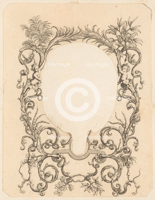 Ornamental Frame with Garlands, 18th century. Creator: Anon.