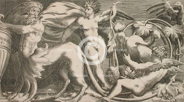 Ornamental Frieze, Early 1530s. Creator: Giulio Bonasone.