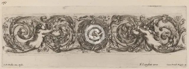 Ornamental Frieze with Cupid and Psyche, probably 1648. Creator: Stefano della Bella.