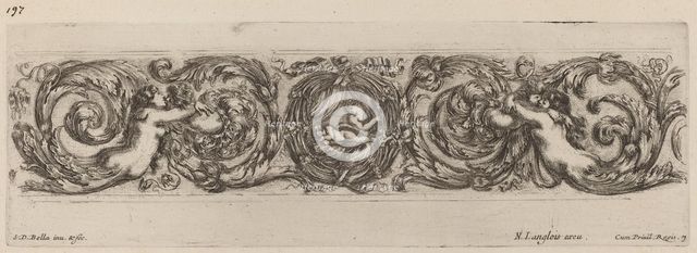 Ornamental Frieze with Cupid and Psyche, probably 1648. Creator: Stefano della Bella.