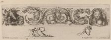 Ornamental Frieze with Eagle and Lion Engarlanded by Children, probably 1648. Creator: Stefano della Bella
