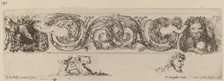 Ornamental Frieze with Eagle and Lion Engarlanded by Children, probably 1648. Creator: Stefano della Bella