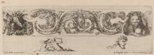 Ornamental Frieze with Eagle and Lion Engarlanded by Children, probably 1648. Creator: Stefano della Bella