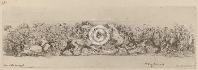 Ornamental Frieze with Grape Vine, probably 1648. Creator: Stefano della Bella.