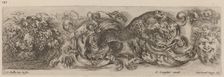 Ornamental Frieze with Leopard, probably 1648. Creator: Stefano della Bella