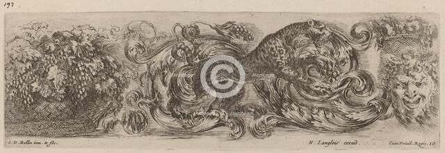 Ornamental Frieze with Leopard, probably 1648. Creator: Stefano della Bella.