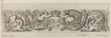 Ornamental Frieze with Letter L (Louis XIV), probably 1648. Creator: Stefano della Bella