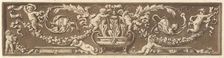 Ornamental frieze with putti, acanthus leaves, and garlands of fruit, from Recueil de Diff..., 1784. Creator: Jean Jacques Lagrenee