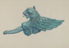 Ornamental Iron Griffon, 1935/1942. Creator: Harriette Gale