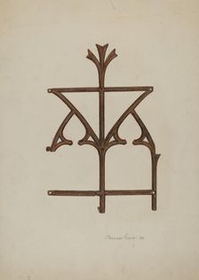 Ornamental Iron Grill, 1938. Creator: Clarence Secor