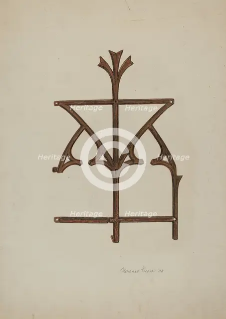 Ornamental Iron Grill, 1938. Creator: Clarence Secor.