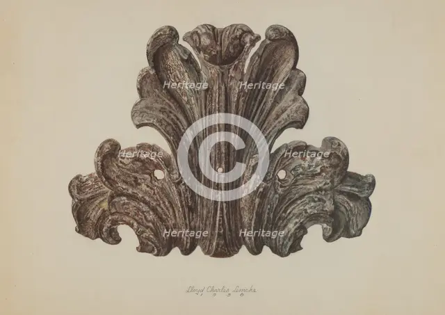 Ornamental Iron Leaf, 1938. Creator: Lloyd Charles Lemcke.
