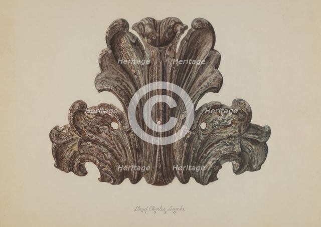 Ornamental Iron Leaf, 1938. Creator: Lloyd Charles Lemcke.