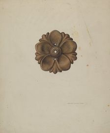Ornamental Iron Rosette, 1938. Creator: Harvey Thoss