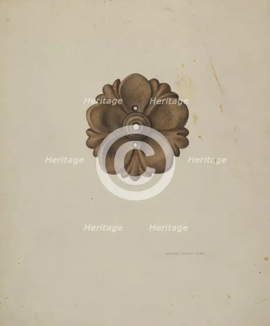 Ornamental Iron Rosette, 1938. Creator: Harvey Thoss.