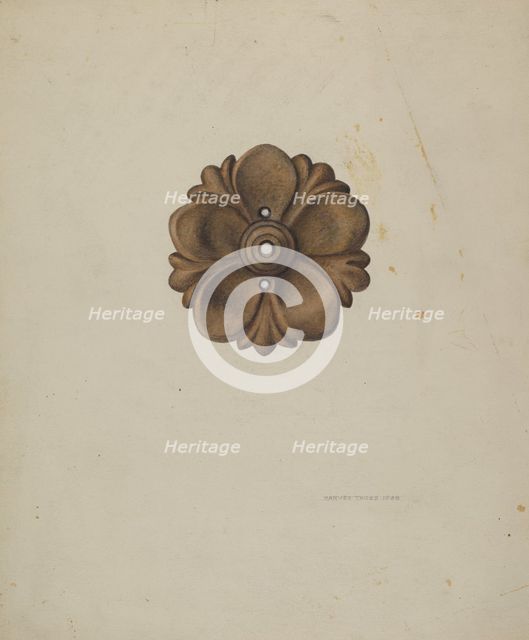 Ornamental Iron Rosette, 1938. Creator: Harvey Thoss.