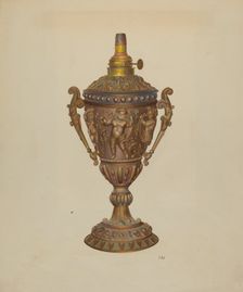 Ornamental Oil Lamp, c. 1940. Creator: Joseph L. Boyd