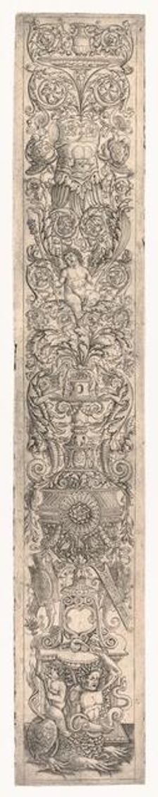 Ornamental Panel: Triton Ridden by a Child, c. 1505-1515. Creator: Giovanni Pietro da Birago (Italian, active c. 1471-1513)