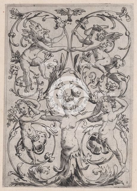Ornamental Panel, ca. 1514-36. Creator: Agostino Veneziano.