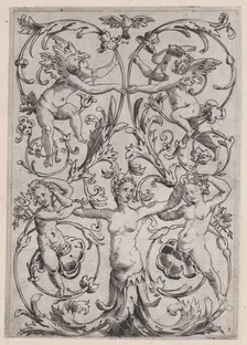 Ornamental Panel, ca. 1514-36. Creator: Agostino Veneziano