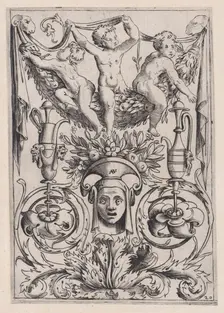 Ornamental Panel, ca. 1514-36. Creator: Agostino Veneziano