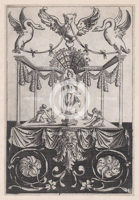 Ornamental Panel, ca. 1514-36. Creator: Agostino Veneziano.