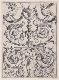 Ornamental Panel, ca. 1514-36. Creator: Agostino Veneziano