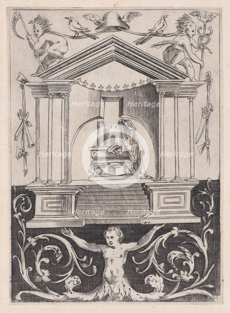Ornamental Panel, ca. 1514-36. Creator: Agostino Veneziano.