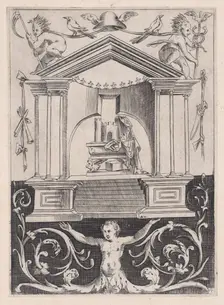 Ornamental Panel, ca. 1514-36. Creator: Agostino Veneziano