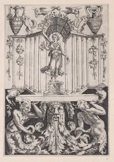 Ornamental Panel, ca. 1514-36. Creator: Agostino Veneziano