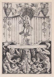 Ornamental Panel, ca. 1514-36. Creator: Agostino Veneziano
