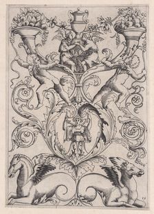 Ornamental Panel, ca. 1514-36. Creator: Agostino Veneziano