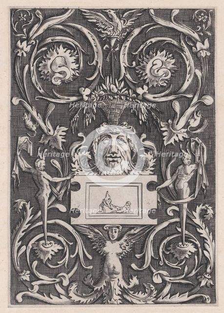 Ornamental Panel, ca. 1514-36. Creator: Agostino Veneziano.