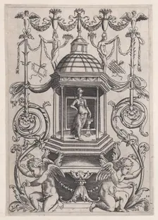Ornamental Panel, ca. 1514-36. Creator: Agostino Veneziano