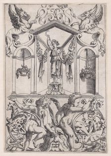 Ornamental Panel, ca. 1514-36. Creator: Agostino Veneziano