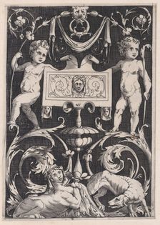 Ornamental Panel, ca. 1514-36. Creator: Agostino Veneziano