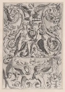 Ornamental Panel, ca. 1514-36. Creator: Agostino Veneziano
