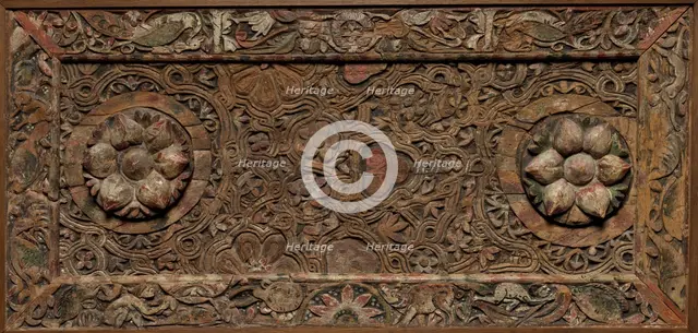 Ornamental Panel (from a Ceiling?), 500s (frame) and 700s (central panel). Creator: Unknown.