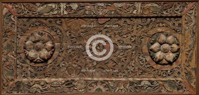 Ornamental Panel (from a Ceiling?), 500s (frame) and 700s (central panel). Creator: Unknown.