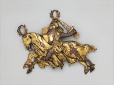 Ornamental Plaque of a Knight on Horseback, Western European, possibly British, ca. 1300. Creator: Unknown