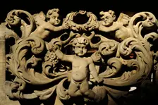 Ornamental relief at the entrance of a house, Piwna street, Gdansk, Poland, 2015. Creator: Unknown