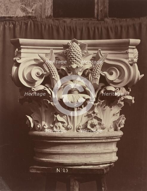 Ornamental Sculpture from the Paris Opera House (Column Fragment), 1865/1874. Creator: Louis-Emile Durandelle.