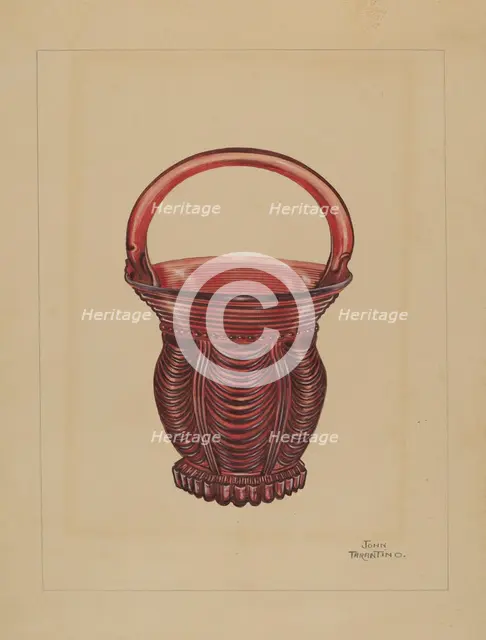 Ornamental Small Basket, c. 1936. Creator: John Tarantino.