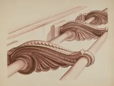 Ornamental Stair Rail, c. 1937. Creator: Natalie Simon