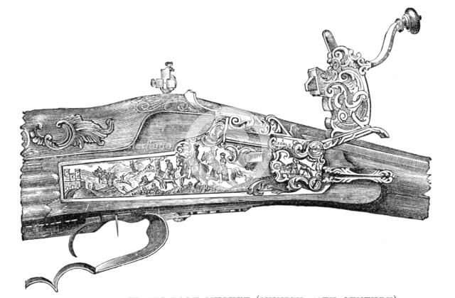 Ornamented wheel-lock musket (Munich, 17th century), (1881). Creator: Unknown.