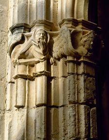 Ornamented capital with animal and human figures, Monastery of Santes Creus, Spain, 14th century. Creator: LTL