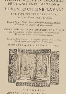 Ornamento nobile...Fatta da Lucretia Romana (Libro V of the Corona), 1620., 1620. Creator: Cesare Vecellio