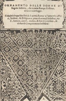 Ornamento nobile...Fatta da Lucretia Romana (Libro V of the Corona), page 2 (recto), 1620. Creator: Cesare Vecellio