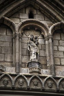 Ornaments over the main entrance to the Church of Santa Maria del Pi, Barcelona, Spain, 2007. Artist: Samuel Magal